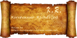 Kornhauser Richárd névjegykártya
